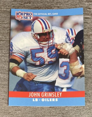 John Grimsley 1990 Pro Set Oilers #120  *E752* - Image 1 of 2