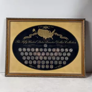 US Commemorative Gallery United States Quarter Dollar Collection Framed - Picture 1 of 5