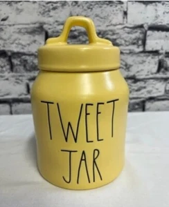 Bote Amarillo Rae Dunn TWEET JAR NUEVO 7 1/2" Muy Bonito para el Hogar. - Imagen 1 de 4