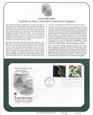 First Day Cover, Postal Commemorative Society 2012, Earthscapes, 4710g, 4710h - Image 1 of 2