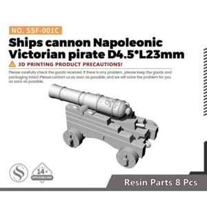 SSMODEL  SSF-001C Ships cannon Napoleonic Victorian pirate D4.5*L23mm - Picture 1 of 2