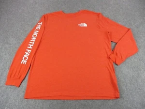 North Face Shirt Mens Extra Large Orange White Spell Out Outdoors Hiking - Picture 1 of 10