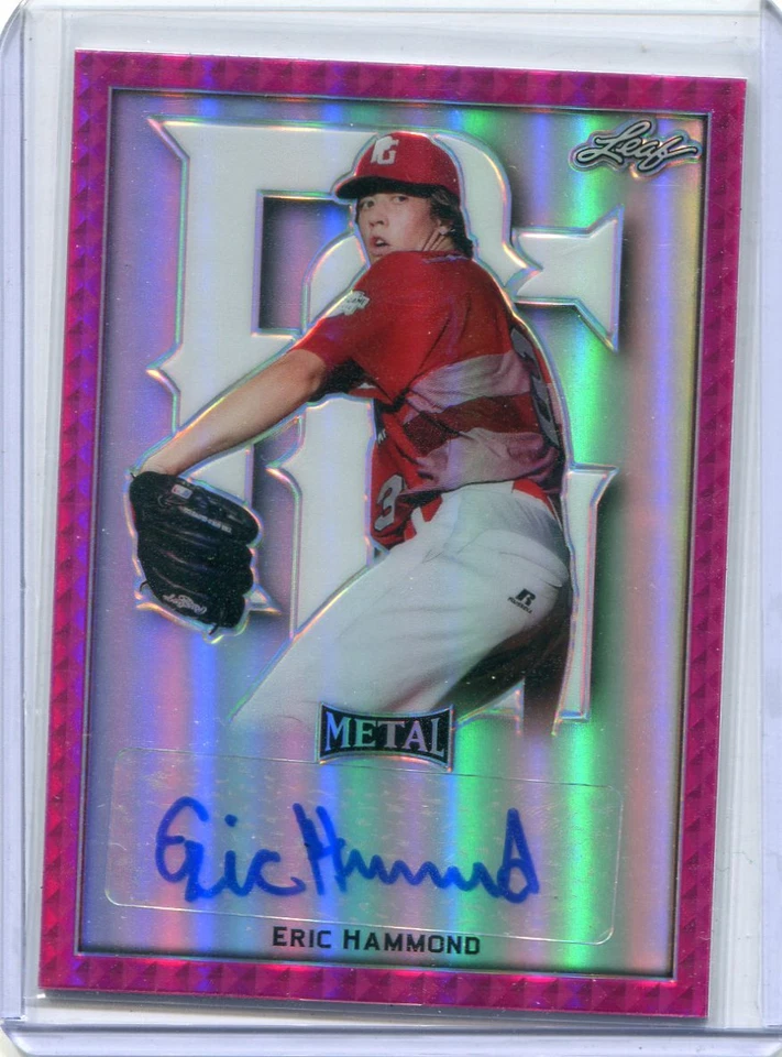 2020 Leaf Perfect Game All-American Metal Pink Eric Hammond Auto 5/20 - Image 1 of 1