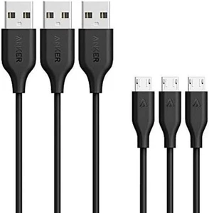 Anker [3 Pack Powerline Micro USB 3ft/0.9m - Charging Cable for Samsung, Nexus, - Picture 1 of 13