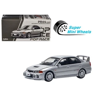 Pop Race 1:64 Mitsubishi Lancer Evolution IV Silver PR64-140 - Picture 1 of 5