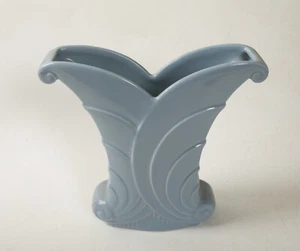 Vintage Abingdon Pottery Vase (LC1) Blue Art Deco (JSF6) Layered Swirl 513 8.75" - Picture 1 of 11