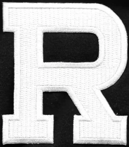 3" Tall Monogram White Block Letter R Embroidered Iron on Patch - Picture 1 of 1