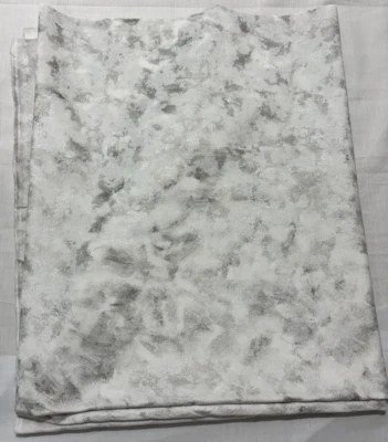 3-Piece Tone-on-Tone White/Silver Linens Fabric Bundle - Image 1 of 3