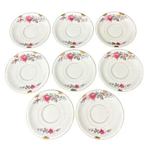 Lefton Pink Rose Gold Trim 5.75" Saucers Lot of 8 - Picture 1 of 24