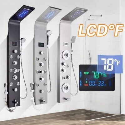 ELLO&ALLO Stainless Steel Shower Panel Tower Rain Massage System Sprayer Jets - Image 1 of 4