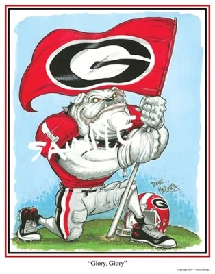 Georgia Bulldogs Football Dave Helwig 2007 "Glory Glory" artwork print  UGA - Image 1 of 2