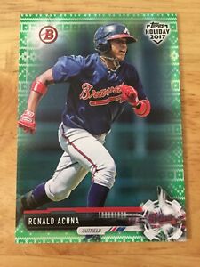 2017 Bowman #TH-RA Ronald Acuna Jr. Holiday Green RC 42/99 Braves