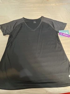 Soffe Womens Top T Shirt Athletic V Neck Black Size L - Picture 1 of 3