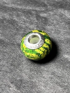 Murano/Mark Anthony Glass Bead, Sterling Silver For Bracelet, Animal Print - Picture 1 of 8