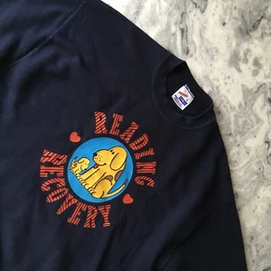 Herren Vintage 80er 90er Jerzees Lesen Erholung Hund Grafikdruck Sweatshirt USA L - Bild 1 von 8