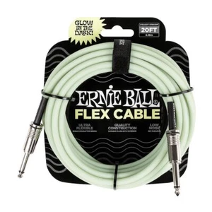 Cable de guitarra/instrumento Ernie Ball Flex (brilla en la oscuridad, 20 pies, recto/st... - Imagen 1 de 2