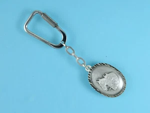 Ciondolo chiave con medaglia testa di cavallo argento massiccio 835/ooo - Foto 1 di 2