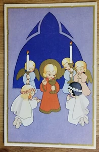 First Communion w/ Angels Vintage Postcard PC 1900s Belgium Unused Christian - Bild 1 von 1