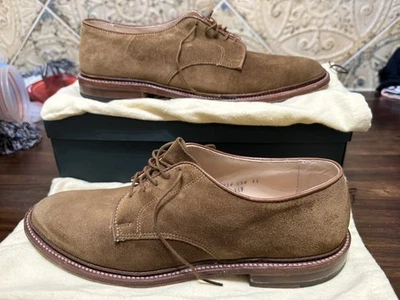 Alden Mens 29336F 10 B D Plain Toe Blucher Flex Welt Snuff Suede 293367 USA $686 - Image 1 of 4