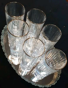 Vasos Highball de colección RCR Royal Crystal Rock AUREA GOLD 6 transparentes/dorados ITALIA - Imagen 1 de 11