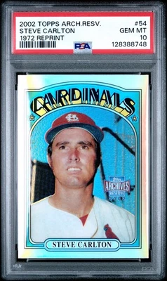 2002 Topps Archives Steve Carlton 1972 Chrome Refractor PSA 10 - Image 1 of 2