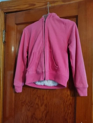 Faded Glory Pink Sherpa Lined Child's Jacket With Zip Closure & Hood Size XL - Image 1 of 3