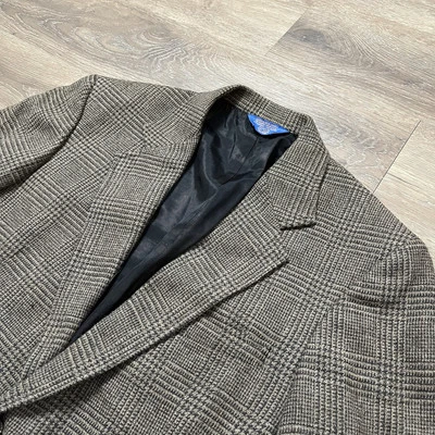 Pendleton Para Hombres Talla 42 Blazer Traje Abrigo Chaqueta Marrón Rayón Lana Hecho en EE. UU. A Cuadros Foto 1 de 4