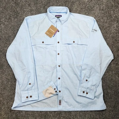 Patagonia Shirt Mens XL Blue Island Hopper Long Sleeve Lago Henrys Fork Lodge - Image 1 of 4
