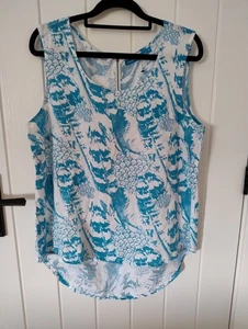 NEXT 10% Linen Tunic Sleeveless Top Size 14 Summer Lightweight Top See Measures - Picture 1 of 6
