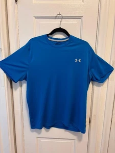Under Armour Shirt Mens Medium Blue Short Sleeve Running Top - Picture 1 of 5