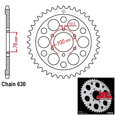 Piñones JT Piñón Trasero Acero 630 Paso 41 Dientes Suzuki GS1150ES (1985) Foto 1 de 2