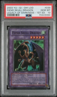 YUGIOH PSA 10 2003 Fiend Skull Dragon LOD-039 Super Rare 1st Edition *3464 - Image 1 of 2
