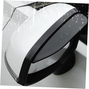Paquete de 2 piezas de visera de espejo lateral protectores de lluvia, espejo retrovisor de coche lluvia negro liso - Imagen 1 de 7
