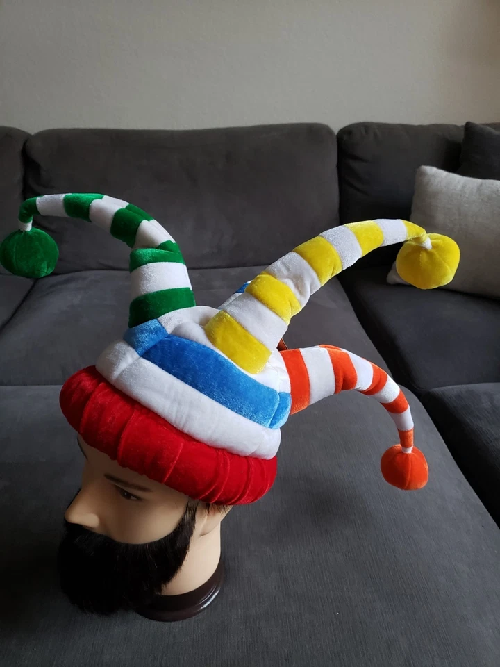 Chapéu bobo da corte vintage Cirque Du Soleil RARO!! Despojado Multicolorido NOVO COM ETIQUETAS! - Imagem 1 de 4