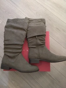 Kelly And Katie Damenstiefel 8 Lilyana hoch zum Überziehen Reitstiefel khaki türkis Fabri - Bild 1 von 4