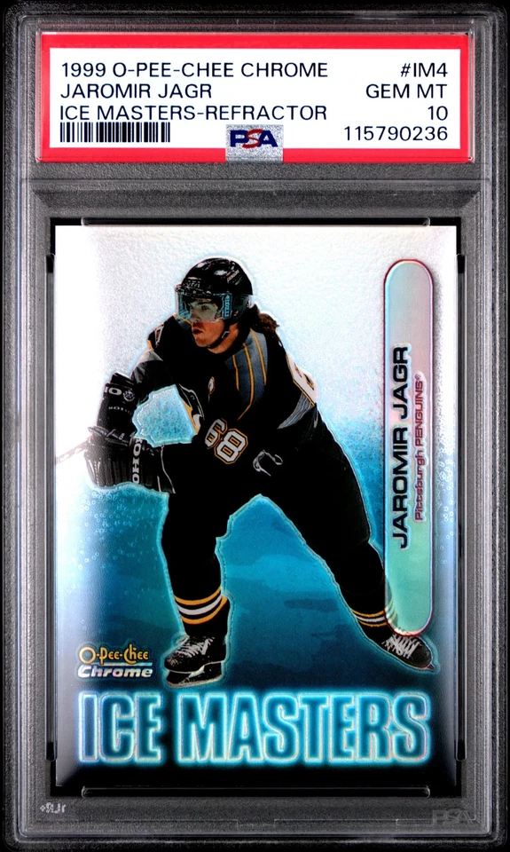 1999 O-Pee-Chee Chrome Ice Masters Jaromir Jagr Refractor PSA 10 POP 1 - Image 1 of 2