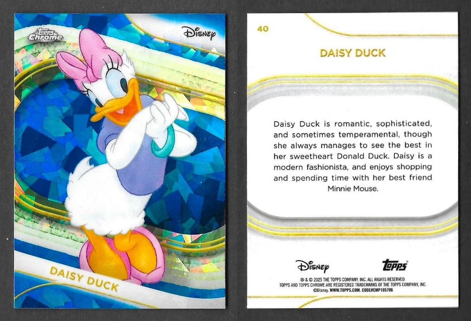 Topps Chrome Disney Sapphire 2025 #40 Daisy Duck Mickey Mouse Card - Image 1 of 1