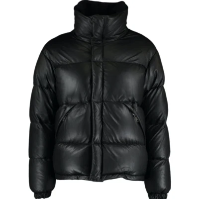 THE KOOPLES Black Leather Puffer Jacket - M - £900 - Image 1 of 2