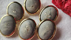 lot of 6 vintage porous effect composite kitch grey 2.2 by 2.8cm buttons ref 2433