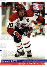2001-02 Spokane Chiefs #6 Brandin Cote