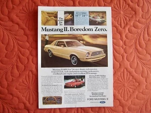 1976 FORD MUSTANG II GHIA - ORIGINAL PRINT CAR AD - EXCELLENT CONDITION - Picture 1 of 1