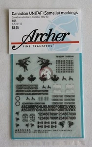 Marcas de vehículo Archer 1/35 canadiense UNITAF fuerza de las Naciones Unidas Somalia 1992-1993 AR35153 - Imagen 1 de 1