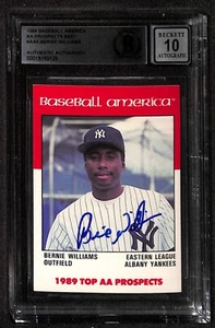 Bernie Williams 1989 Baseball America Prospects Rookie #AA5 Signed Card Auto 10 - Picture 1 of 3