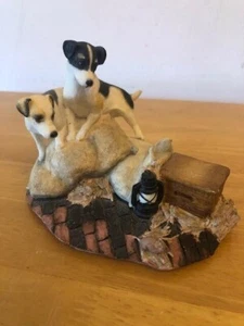 Vintage  Sherratt + Simpson Jack Russell Pair Searching for Mouse Figurine.55686 - Picture 1 of 9