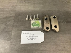 2017 2018 2019 2020 2021 2022 23 24 SUZUKI GSXR 1000 MIRROR BLOCK OFF PLATES F42 - Picture 1 of 9