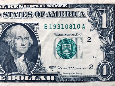 1931 Aug 10 or 8 Oct: Birthday  Anniversary Note One Dollar Bill  B 1931-08-10A - Image 1 of 3