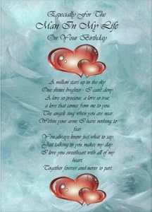 To The Man In My Life On Your Birthday Large A4 Geburtstagskarte For Him With Love - Bild 1 von 2