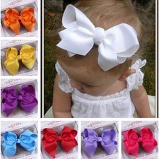 Baby Girls Toddler Kids Big Bow Grosgrain Ribbon Hairpin Alligator Hair Clip New