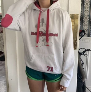 Walt Disney World Hoodie Sweatshirt Large Junior White Pink - Picture 1 of 12