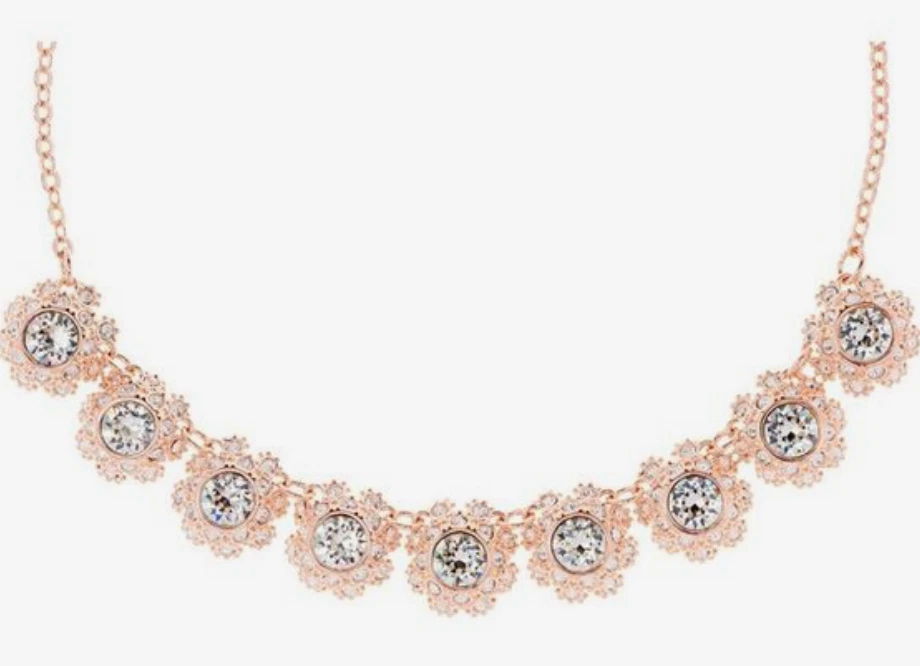 $159 COLLAR NUEVO CON ETIQUETAS TED BAKER ORO ROSA MARGARITA ENCAJE 17" CON CRISTALES DE SWAROVSKI JL81 Foto 1 de 4